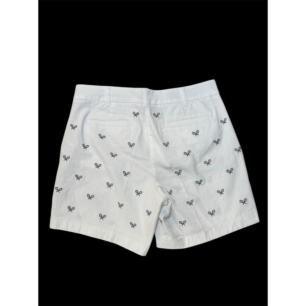 J. Crew White Embroidered Chino Shorts WOMEN'S SZ 10 Tennis Preppy Country Club - Picture 8 of 11